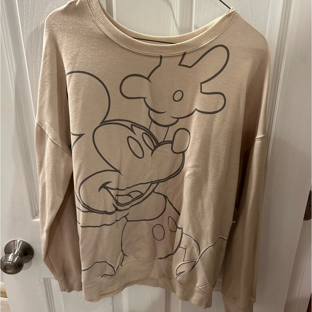 Disney. Women’s small, cream mickey mouse crew neck.